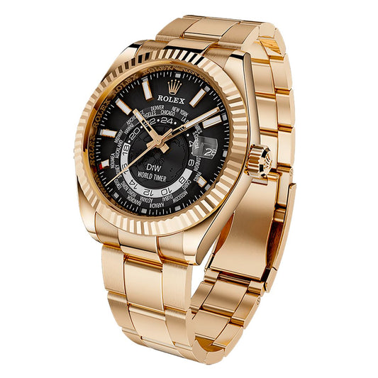 GOLD Rolex DiW Sky Dweller 326934 18K黄金 劳力士纵航者型 | WORLDTIMER