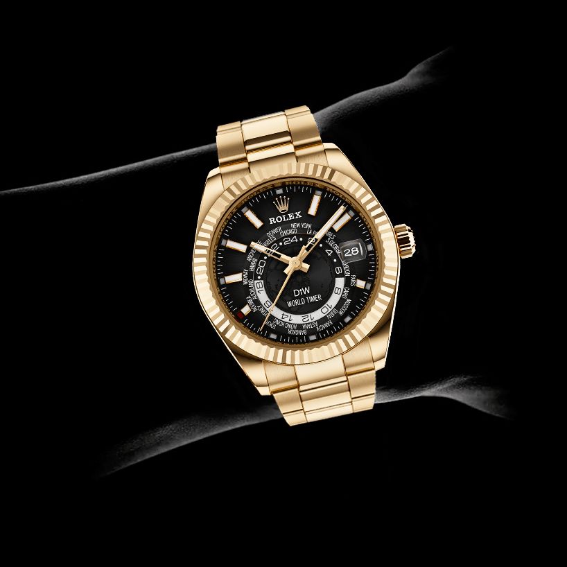 GOLD Rolex DiW Sky Dweller 326934 18K黄金 劳力士纵航者型 | WORLDTIMER