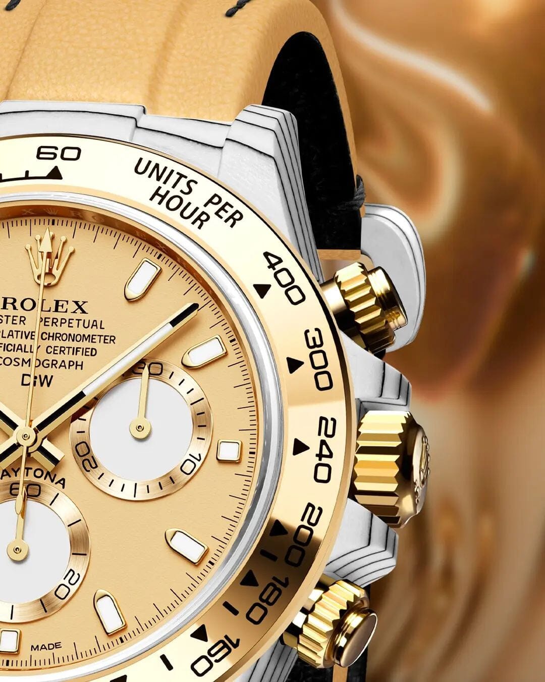 GOLDEN ESSENCE Rolex DiW Daytona CarboQuartz 最帅的劳力士DiW 香槟金迪通拿 | WORLDTIMER