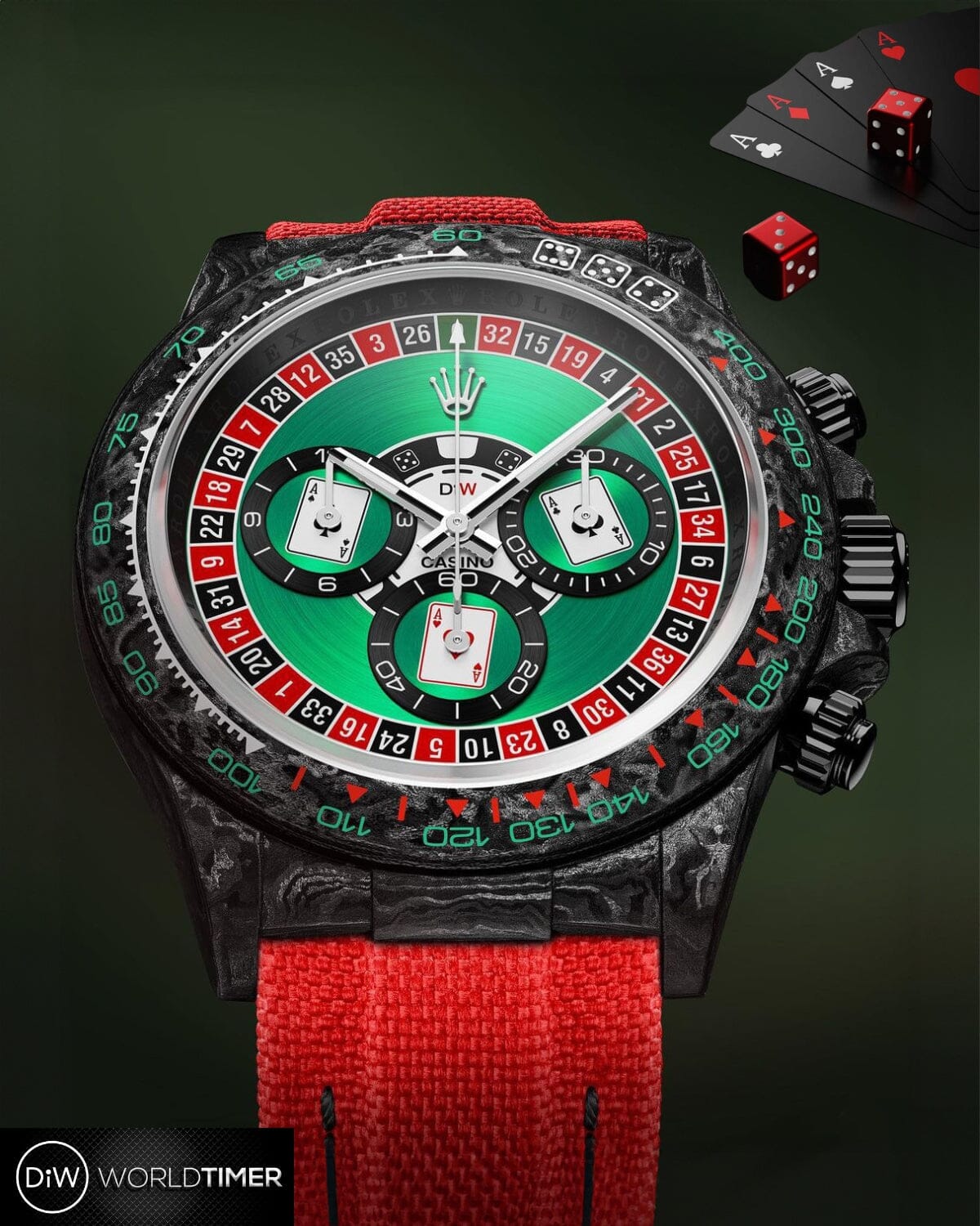 Rolex DiW Daytona "LUCKY PLAYER (CASINO) 41mm" 41毫米劳力士 碳纤维迪通拿 | WORLDTIMER