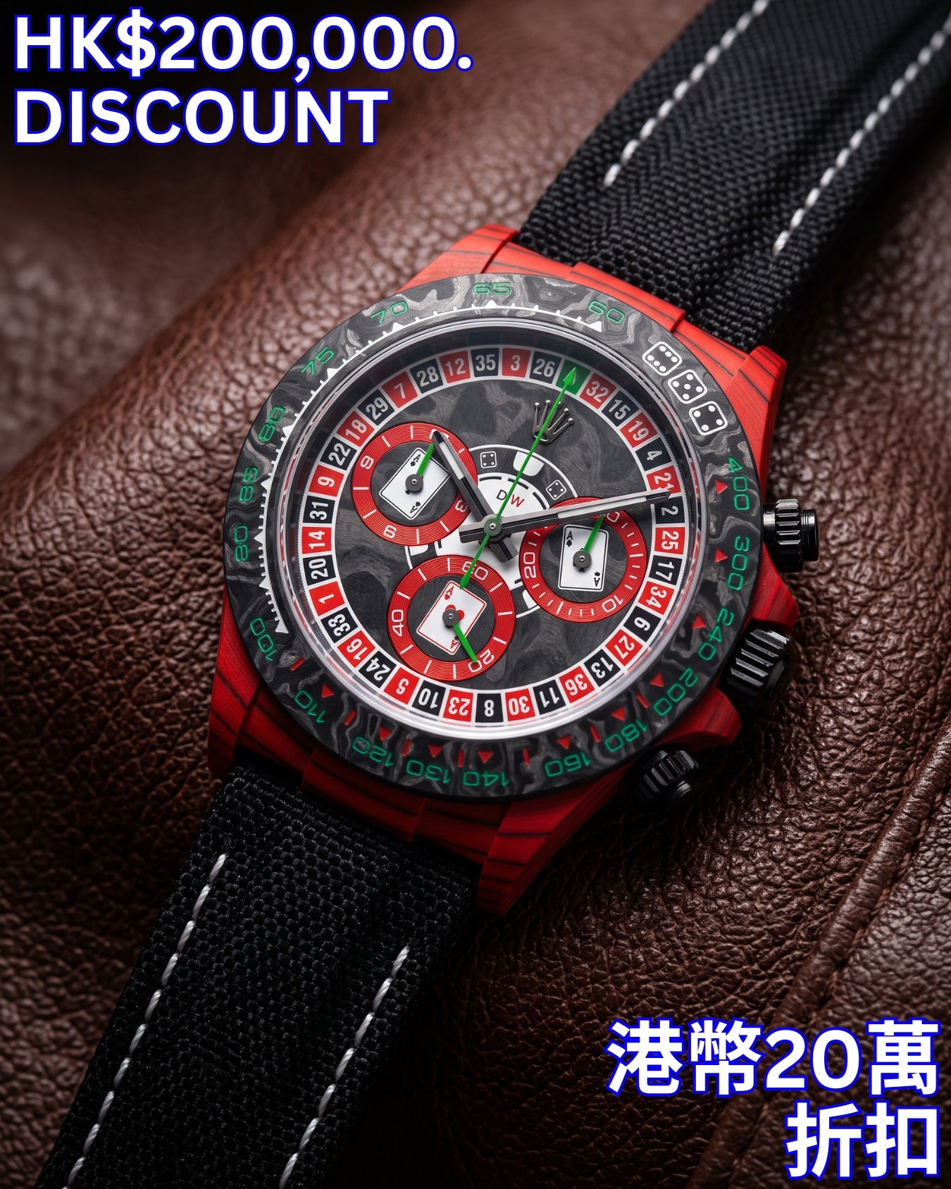 Save HK$200,000 | LUCKY PLAYER 3 Rolex Daytona CarboQuartz | IN STOCK Now 立省港币20万 | LUCKY PLAYER 3 劳力士迪通拿 | 现货发售，无需再等 | WORLDTIMER