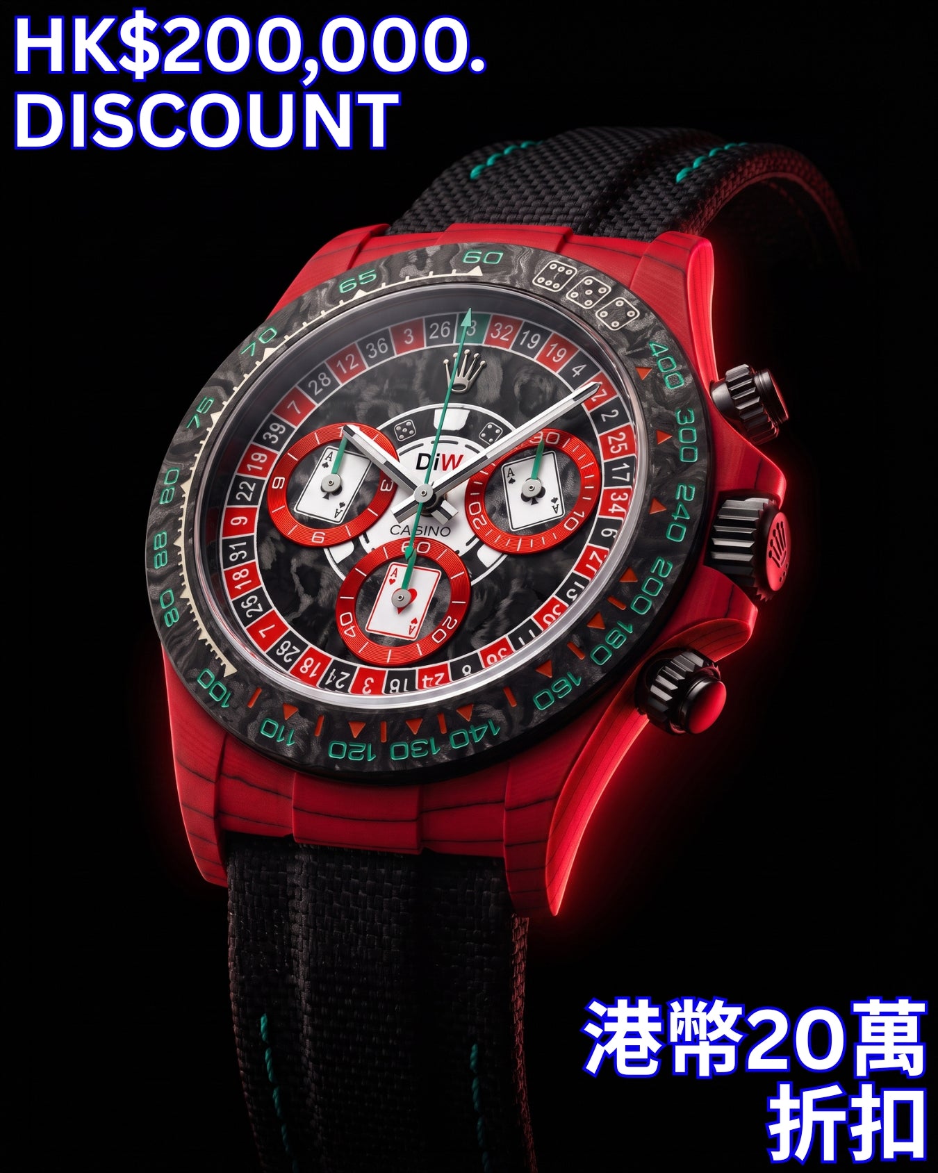 Save HK$200,000 | LUCKY PLAYER 3 Rolex Daytona CarboQuartz | IN STOCK Now 立省港币20万 | LUCKY PLAYER 3 劳力士迪通拿 | 现货发售，无需再等 | WORLDTIMER