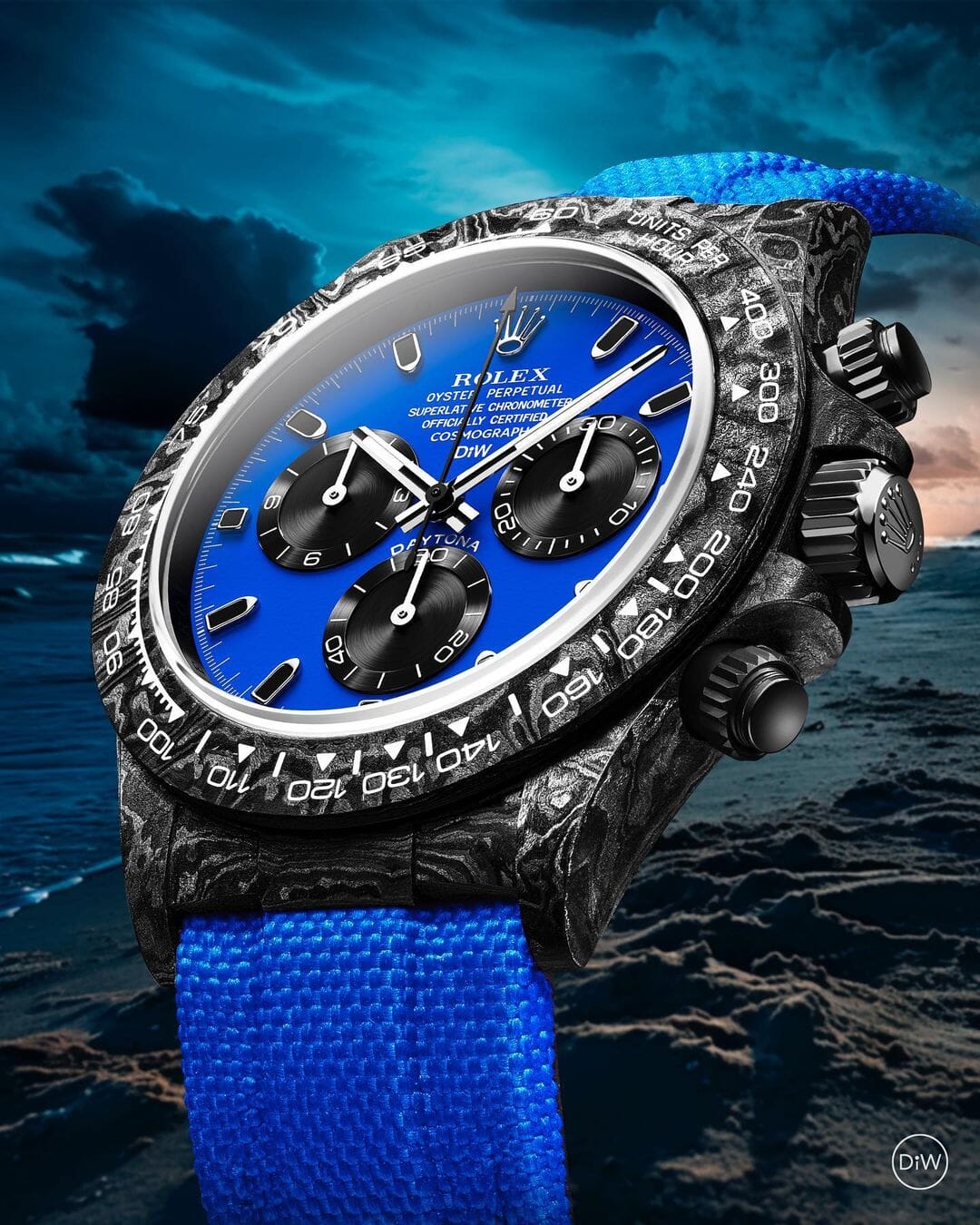 MIAMI BLUE Rolex DiW Daytona 劳力士DiW 碳纤维迪通拿 | WORLDTIMER