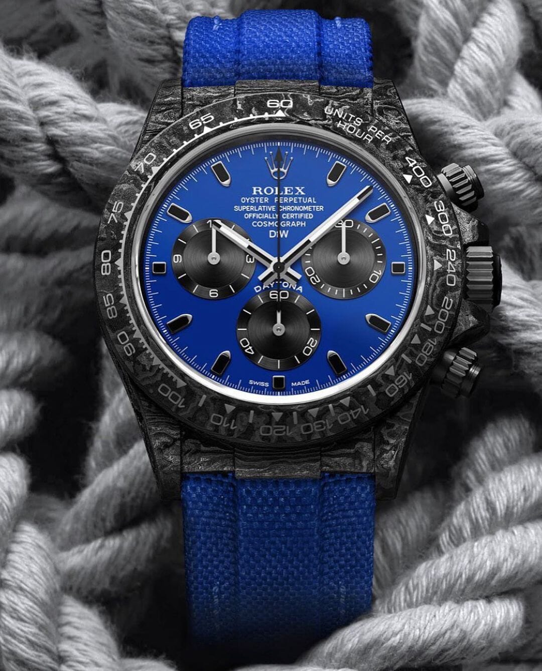 MIAMI BLUE Rolex DiW Daytona 劳力士DiW 碳纤维迪通拿 | WORLDTIMER