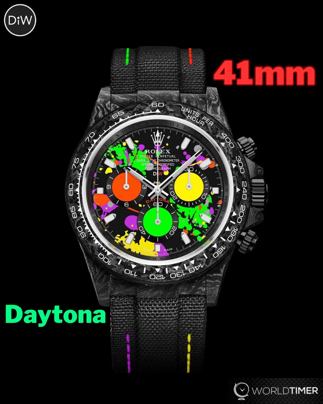 MOTLEY 41mm Rolex DiW Daytona MOTLEY 41毫米 劳力士DiW 碳纤维迪通拿 | WORLDTIMER