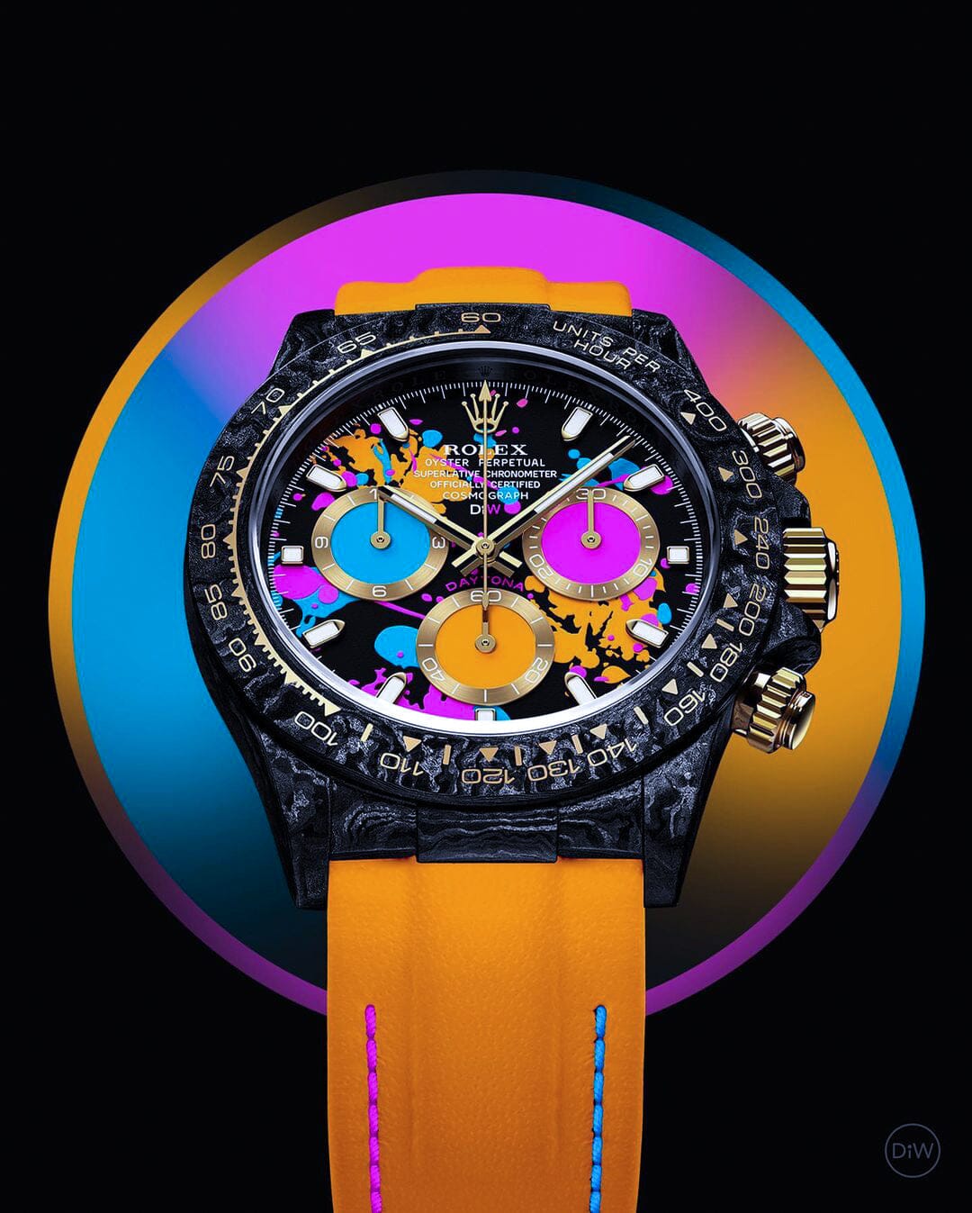 MOTLEY ORANGE Rolex DiW Daytona 劳力士碳纤维 DiW迪通拿 | WORLDTIMER