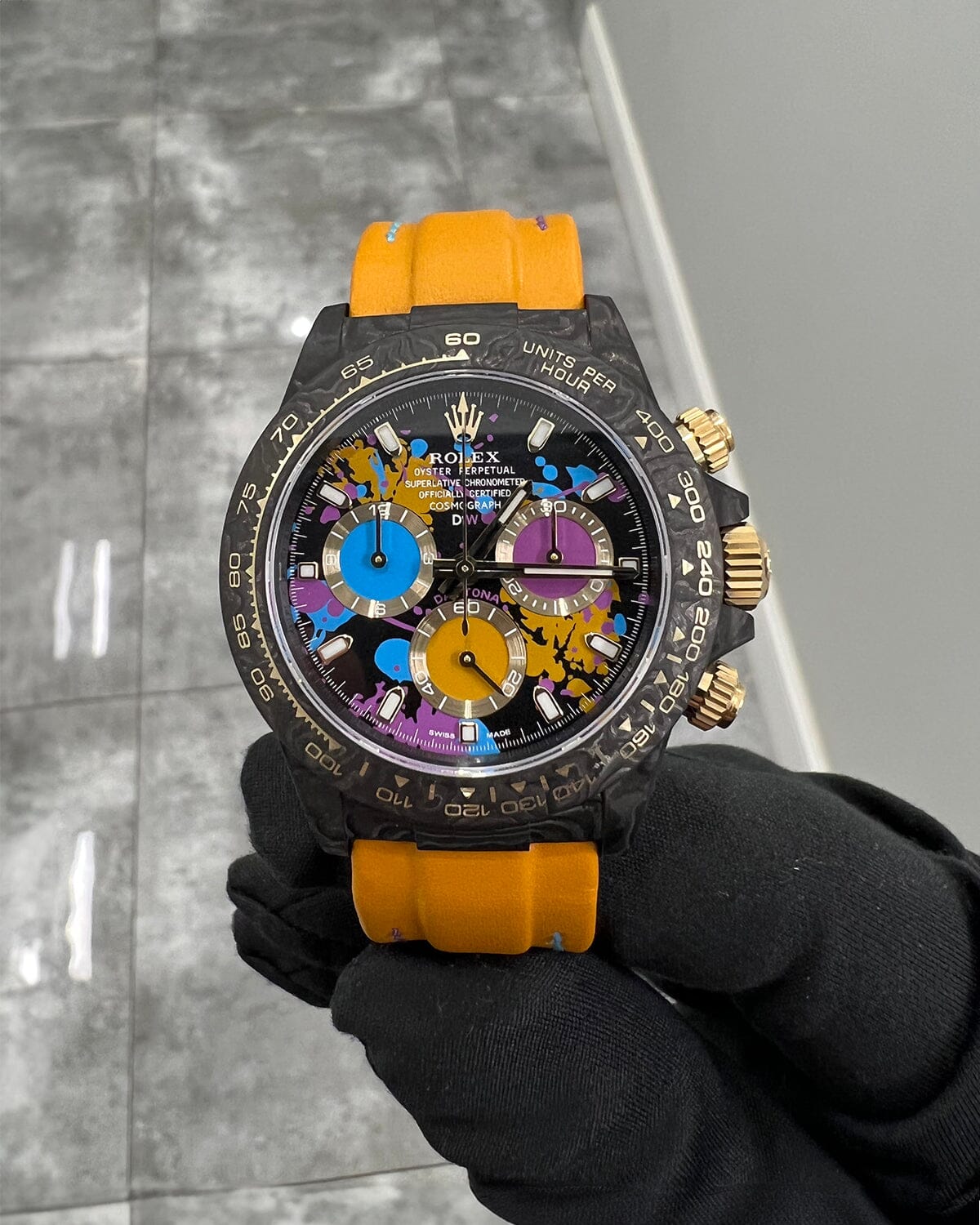 MOTLEY ORANGE Rolex DiW Daytona 劳力士碳纤维 DiW迪通拿 | WORLDTIMER