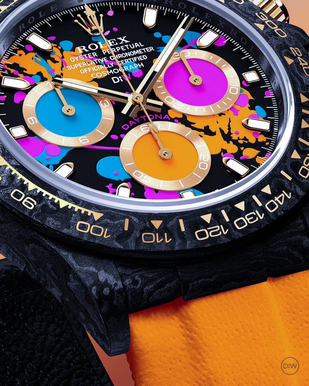 MOTLEY ORANGE Rolex DiW Daytona 劳力士碳纤维 DiW迪通拿 | WORLDTIMER