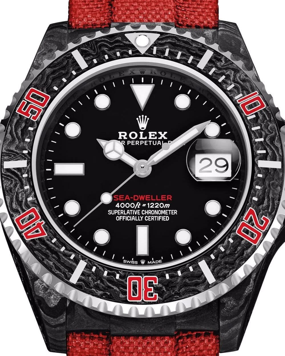 NTPT Carbon DiW Rolex Sea Dweller OG RED 劳力士DiW 碳纤维深潜型 | WORLDTIMER