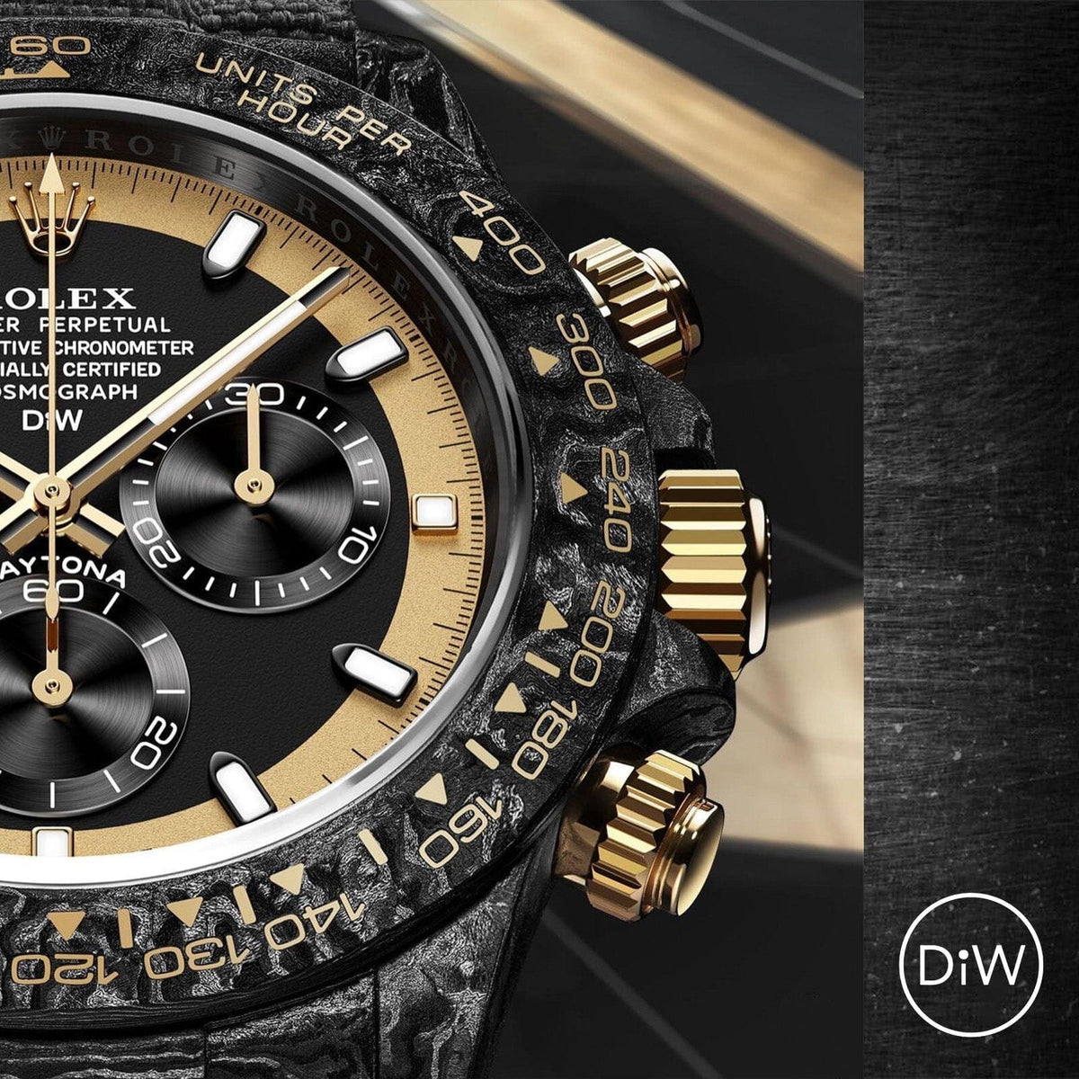 NTPT Carbon Rolex DiW Daytona CREAM INVERT GOLD 劳力士DiW  碳纤维迪通拿 | WORLDTIMER