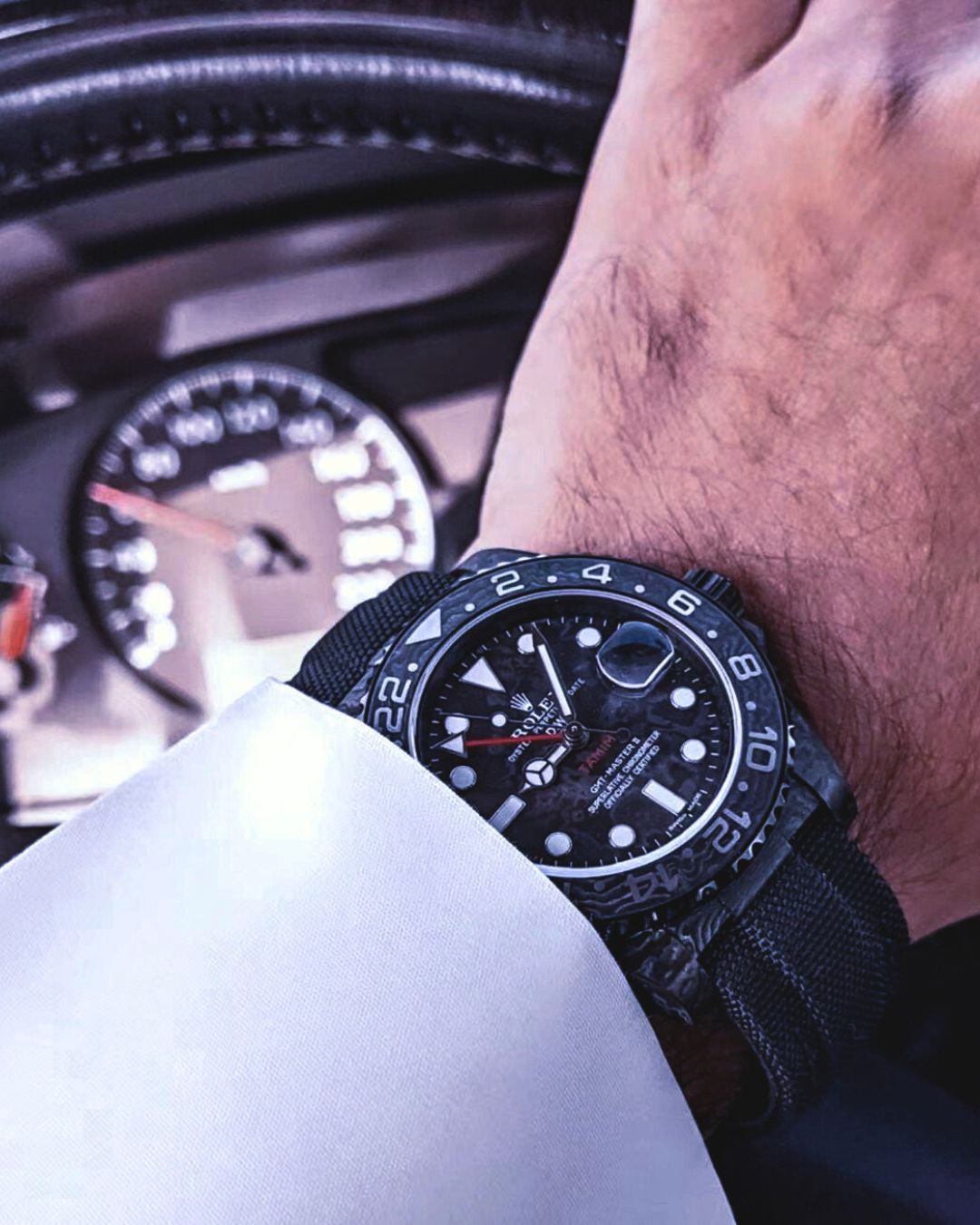 NTPT Carbon Rolex GMT Master DiW ALL BLACK 劳力士DiW 格林尼治型 | WORLDTIMER 