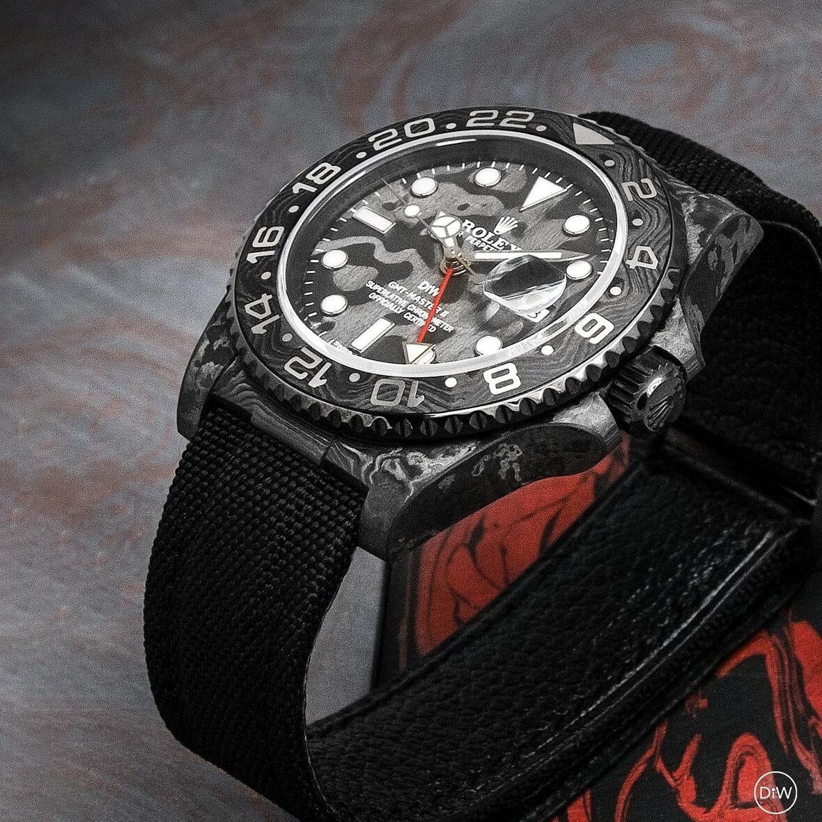 NTPT Carbon Rolex GMT Master DiW ALL BLACK 劳力士DiW 格林尼治型 | WORLDTIMER 