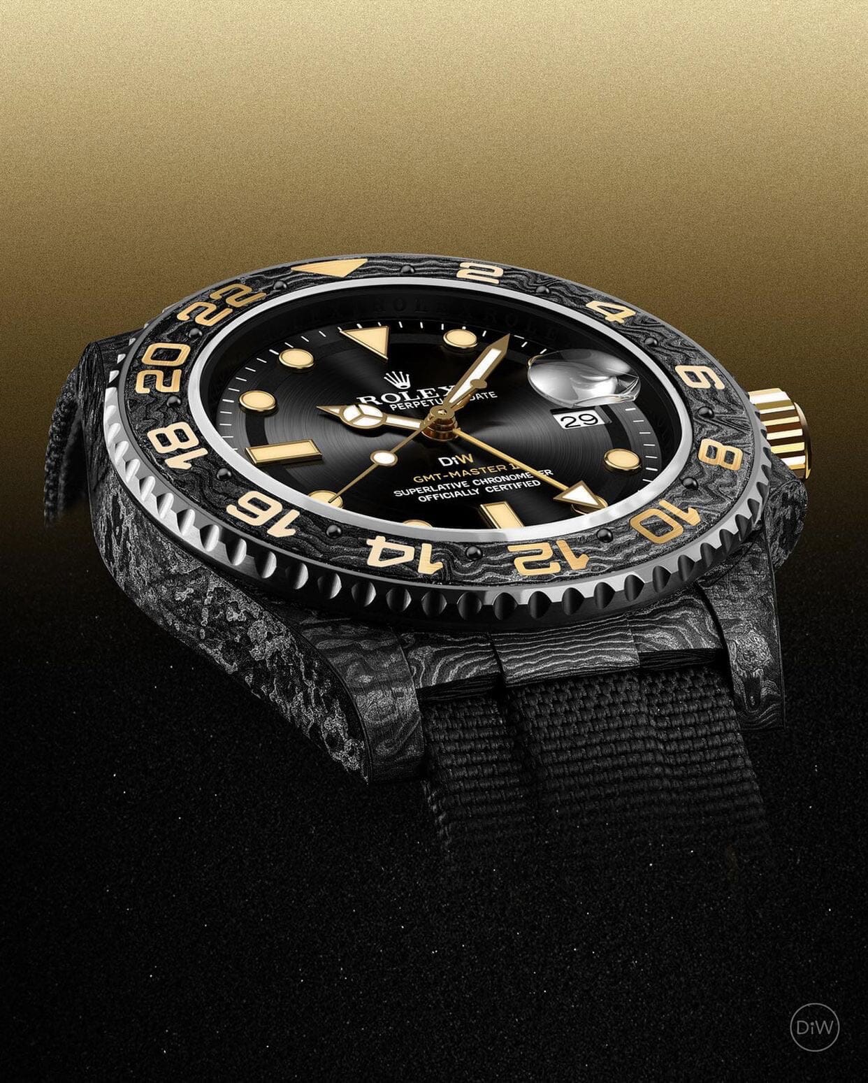 NTPT Carbon Rolex GMT Master DiW GOLDEN C 劳力士格林尼治 | WORLDTIMER