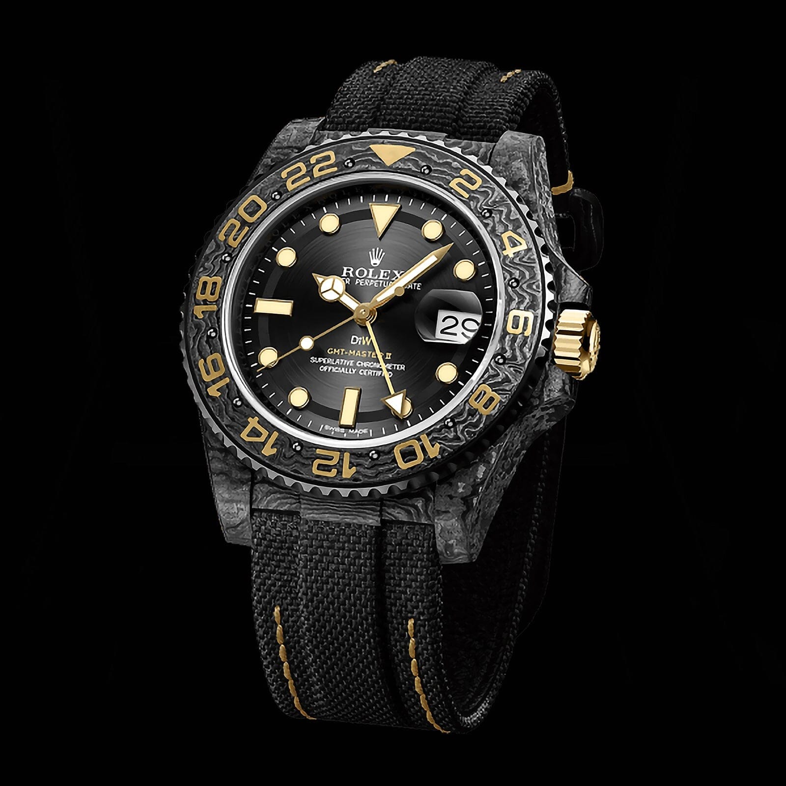 NTPT Carbon Rolex GMT Master DiW GOLDEN C 劳力士格林尼治 | WORLDTIMER