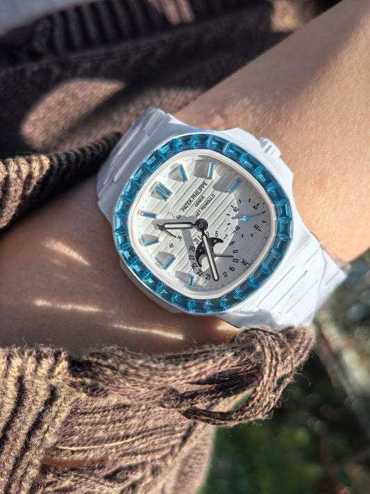 Patek 5712 Gemstone Ceramic AET Remould AETHER 百达翡丽 海蓝宝石 鹦鹉螺5712 AET Remould AETHER | WORLDTIMER