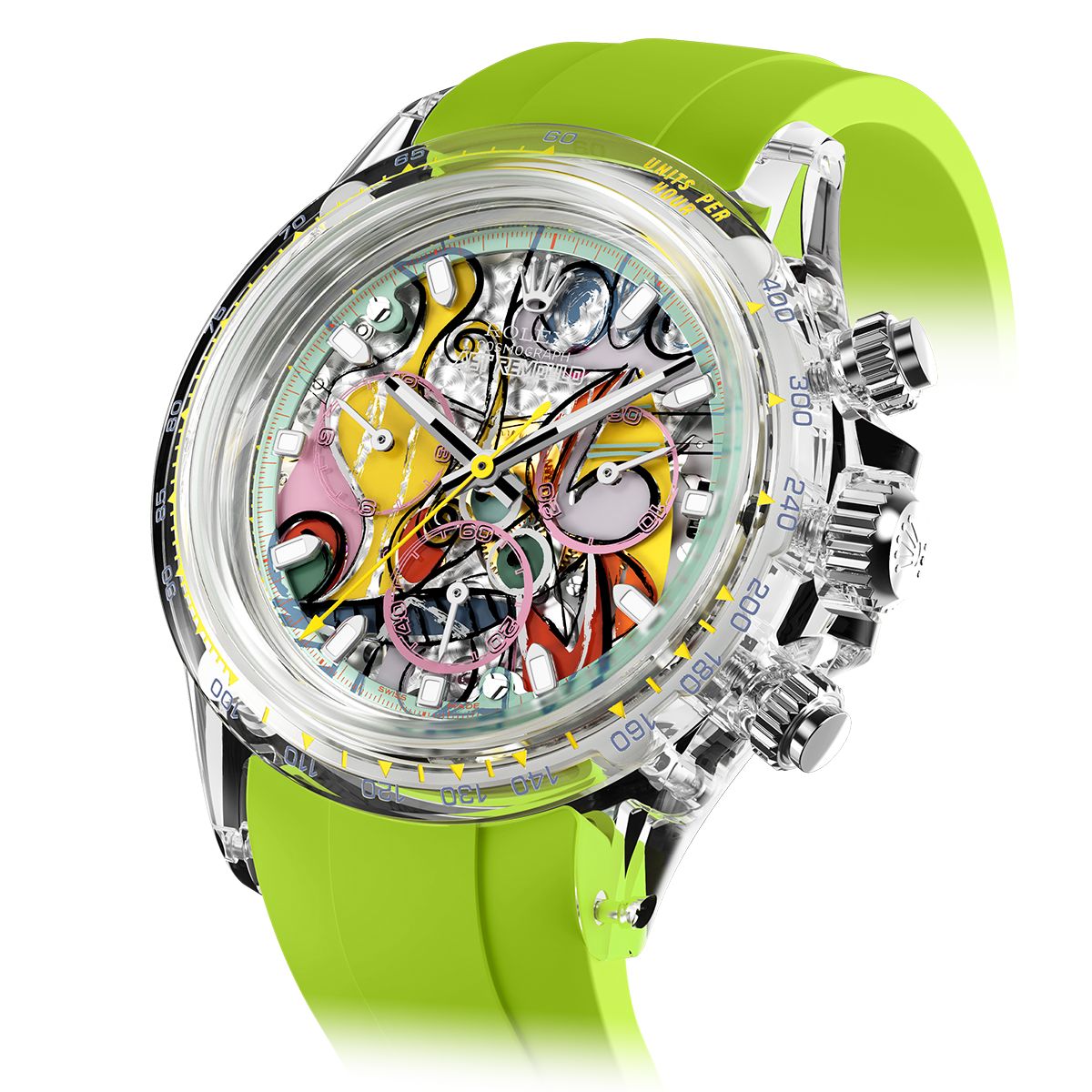AET REMOULD x PICASSO Rolex Daytona GREAT STILL LIFE ON PEDESTAL 畢加索 勞力士 地通拿 透明手錶 | WORLDTIMER