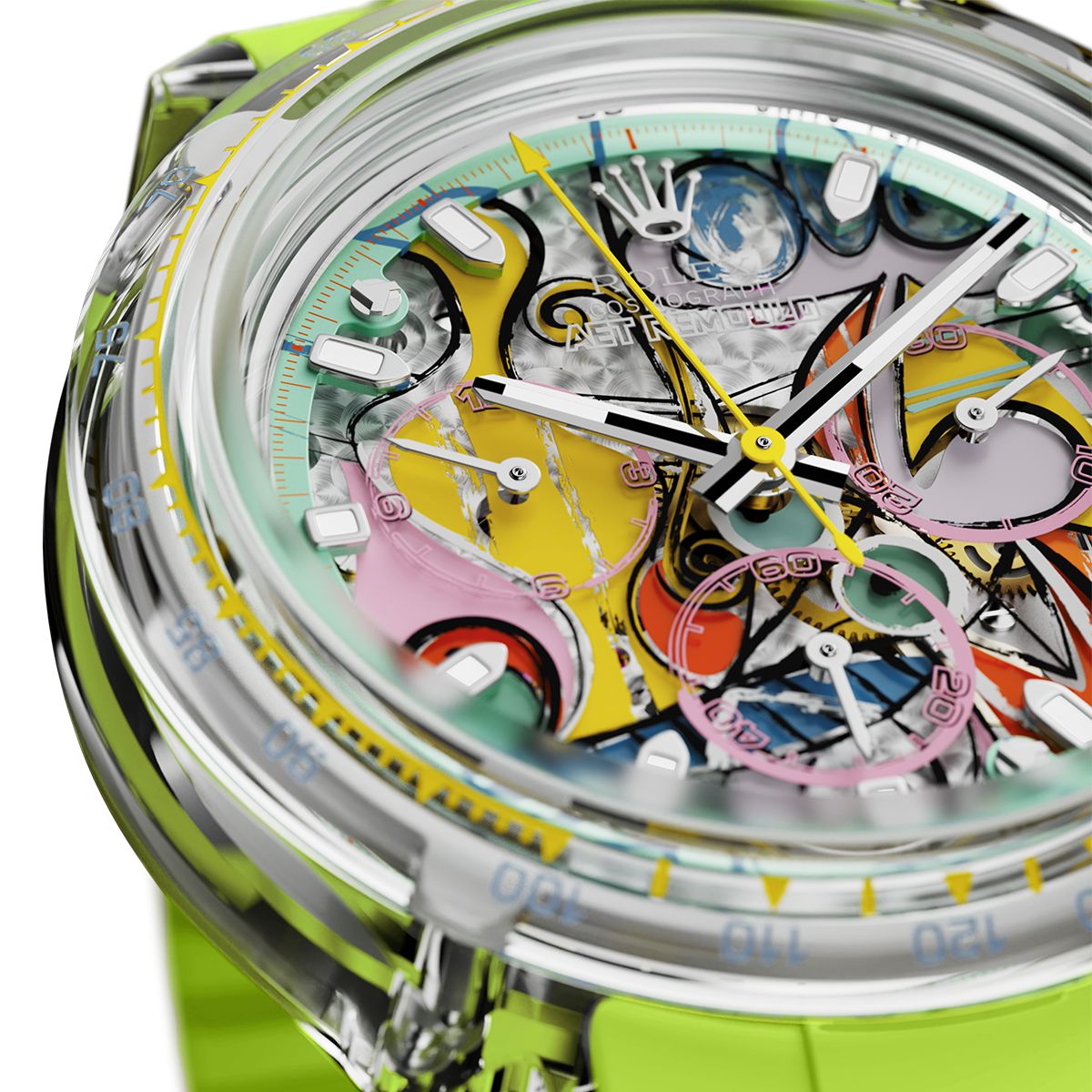 AET REMOULD x PICASSO Rolex Daytona GREAT STILL LIFE ON PEDESTAL 畢加索 勞力士 地通拿 透明手錶 | WORLDTIMER