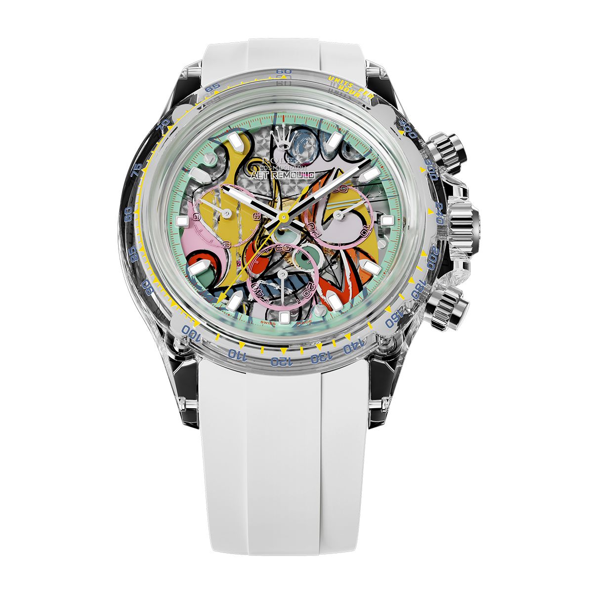 AET Remould x 畢加索 勞力士 地通拿 GREAT STILL LIFE ON PEDESTAL Rolex Daytona Sapphire Watch | WORLDTIMER
