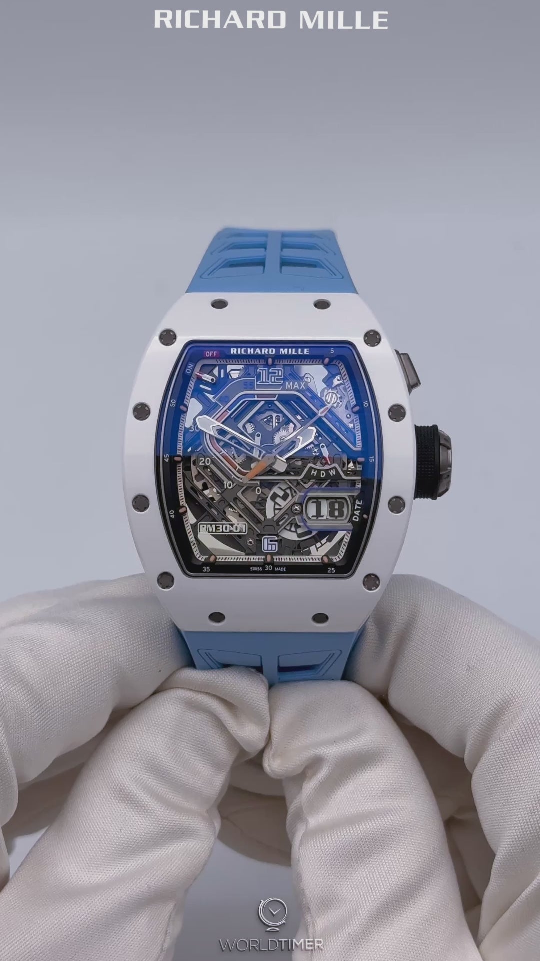 Richard Mille RM 30-01 Ceramic Declutchable Rotor 理查米尔 RM 30-01 白陶瓷 离合摆陀自动上链腕表 | WORLDTIMER