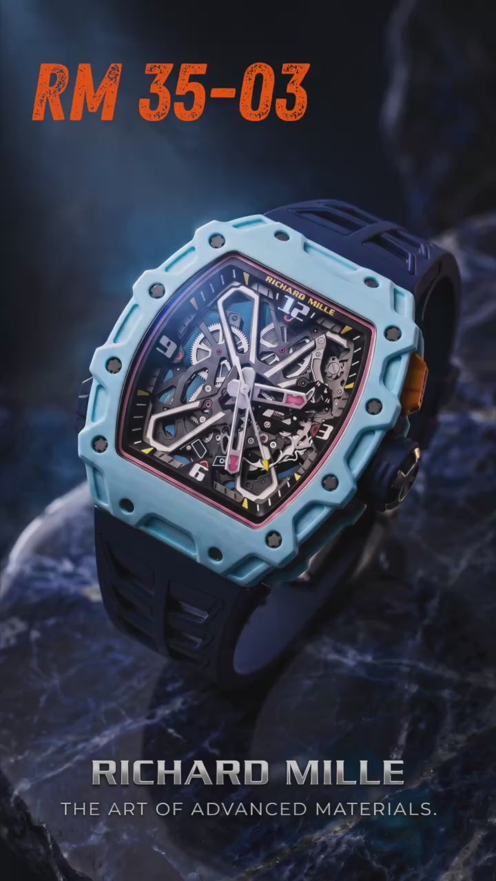 Richard Mille Nadal RM 35-03 Pastel Blue Quartz TPT 理查米尔纳达尔 RM 35-03 淡蓝色 自动腕表 | WORLDTIMER