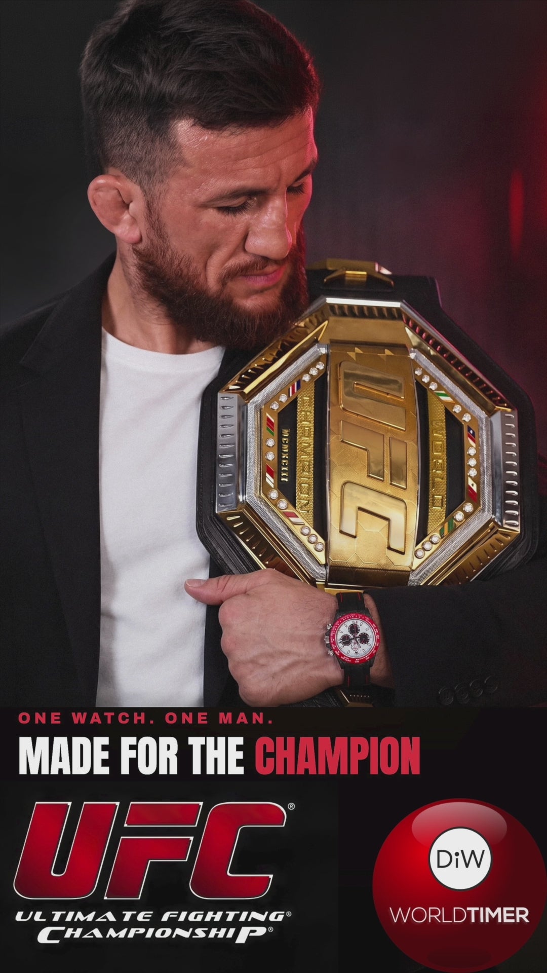Merab Dvalishvili Rolex DiW Daytona UFC Champion Watch UFC冠军 劳力士 DiW迪通拿 独一无二腕表  | WORLDTIMER