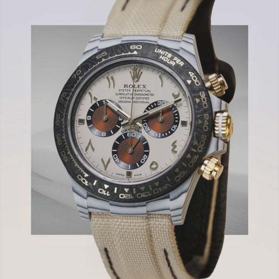 UNIQUE CarboQuartz Rolex DiW Daytona DESERT EAGLE ARABIC 独一无二 劳力士DiW 沙漠之鹰 石英纤维迪通拿 | WORLDTIMER