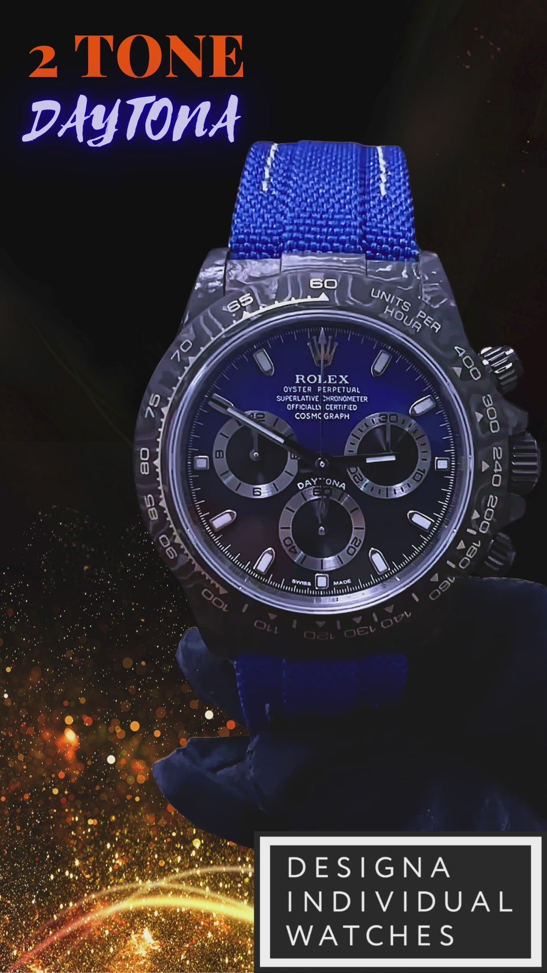 1-of-1 Two Tone Rolex DiW Daytona 独一无二双色表盘 劳力士DiW 碳纤维迪通拿 | WORLDTIMER