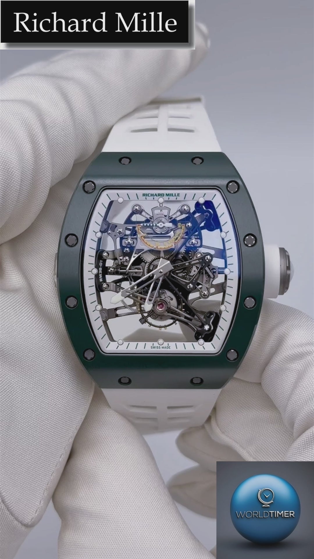 Richard Mille RM 38-01 Green G-Sensor Tourbillon 理查德米勒 RM 38-01 绿陶瓷 G-Sensor 镂空陀飞轮 | WORLDTIMER