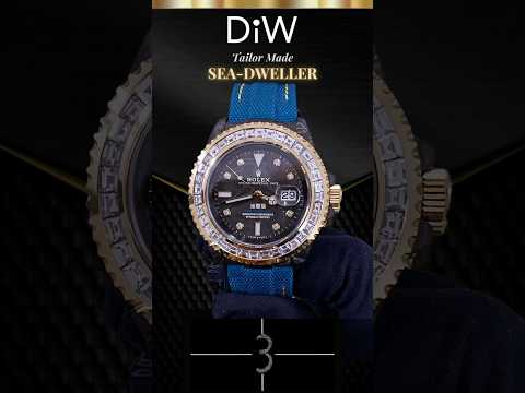 Rolex DiW Sea Dweller TURQUISE BAGUETTE Diamond Watch DiW 劳力士深潜型 43mm 方钻 潜水表 | WORLDTIMER