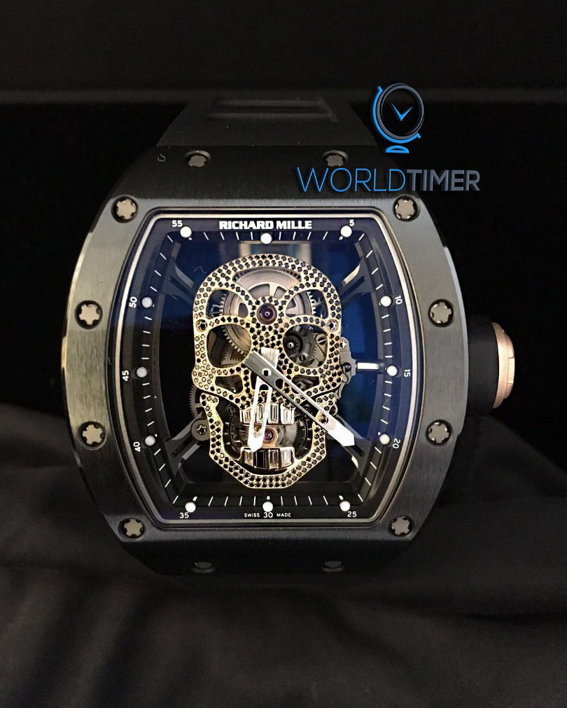 Richard Mille RM 52-01 Titanium Diamond Skull Tourbillon 理查德米勒 RM 52-01 镶钻骷髅头 钛金属陀飞轮腕表 | WORLDTIMER