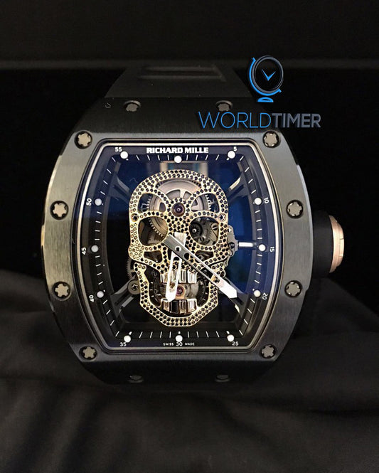 Richard Mille RM 52-01 Titanium Diamond Skull Tourbillon 理查德米勒 RM 52-01 镶钻骷髅头 钛金属陀飞轮腕表 | WORLDTIMER
