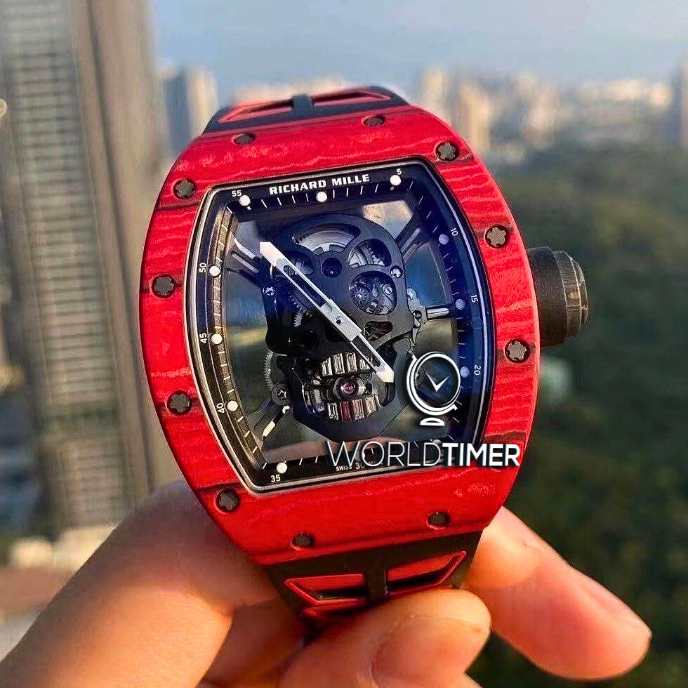 Richard Mille RM 52-01 Red Quartz TPT Skull Tourbillon 理查德米勒骷髅头 RM 52-01 红石英纤维 陀飞轮腕表 | WORLDTIMER