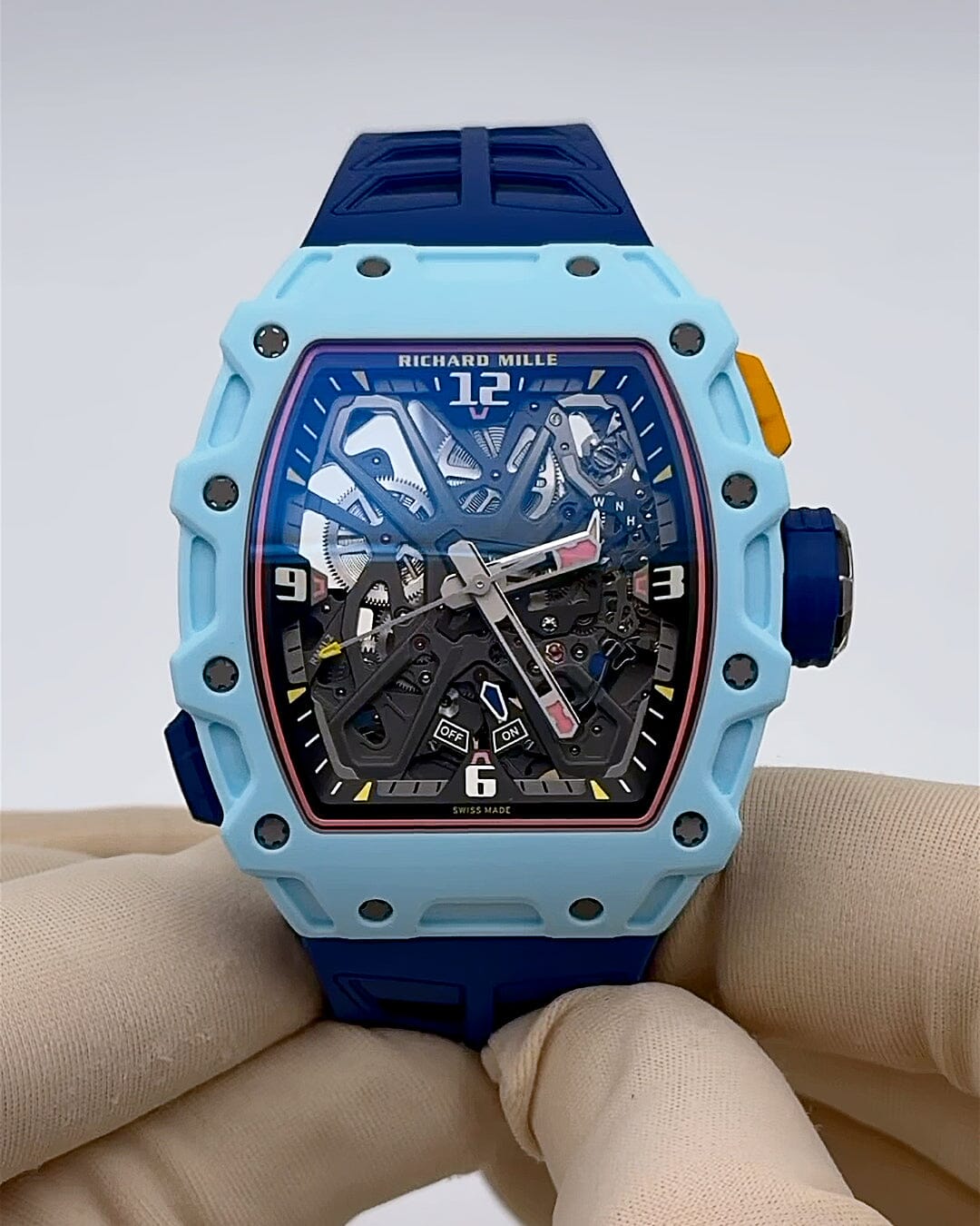 Richard Mille Rafael Nadal RM 35-03 Pastel Blue Quartz TPT 理查德米勒纳达尔 RM 35-03 淡蓝色 自动腕表 | WORLDTIMER