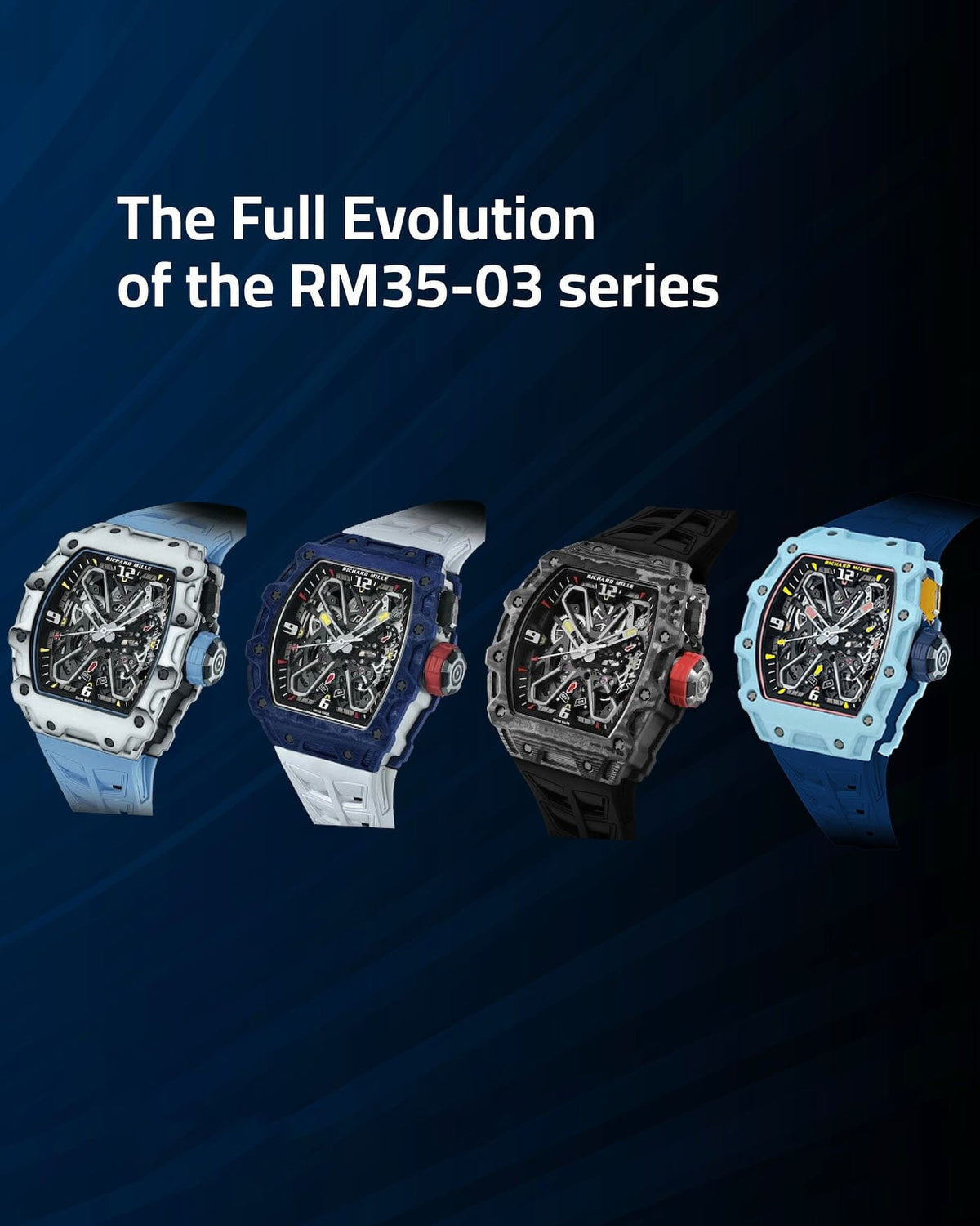 Richard Mille Nadal RM 35-03 Pastel Blue Quartz TPT 理查米尔纳达尔 RM 35-03 淡蓝色 自动腕表 | WORLDTIMER