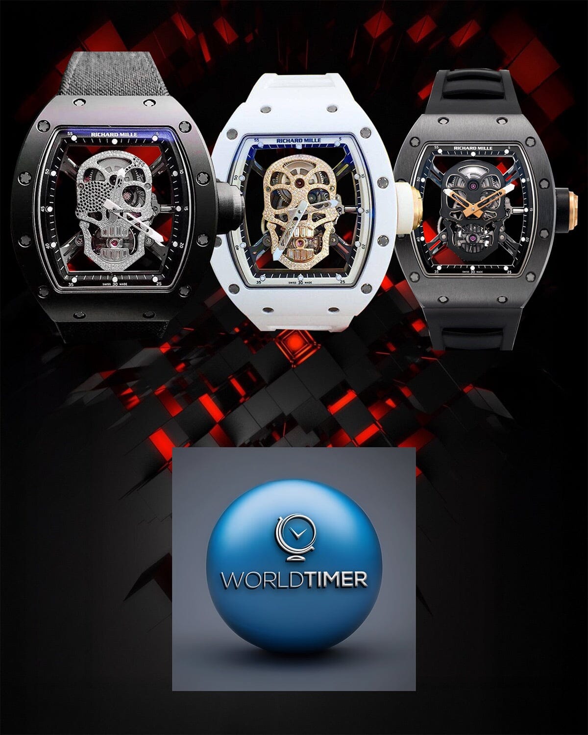 Richard Mille RM 052 Diamond Skull Tourbillon 理查德米勒 RM 052 钻石骷髅头 陀飞轮手表 | WORLDTIMER