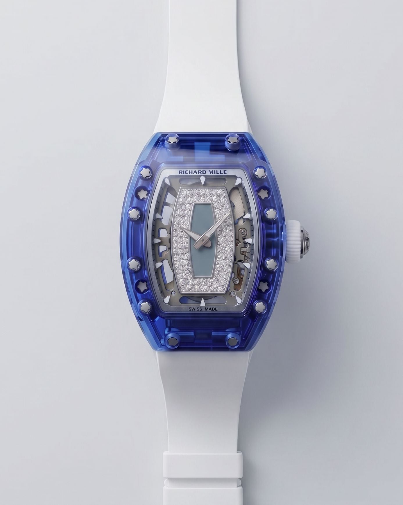 Richard Mille RM 07-01 Sapphire Bleu Ladies Watch 理查德米勒水晶壳 蓝色 RM 07-01 女士表 | WORLDTIMER