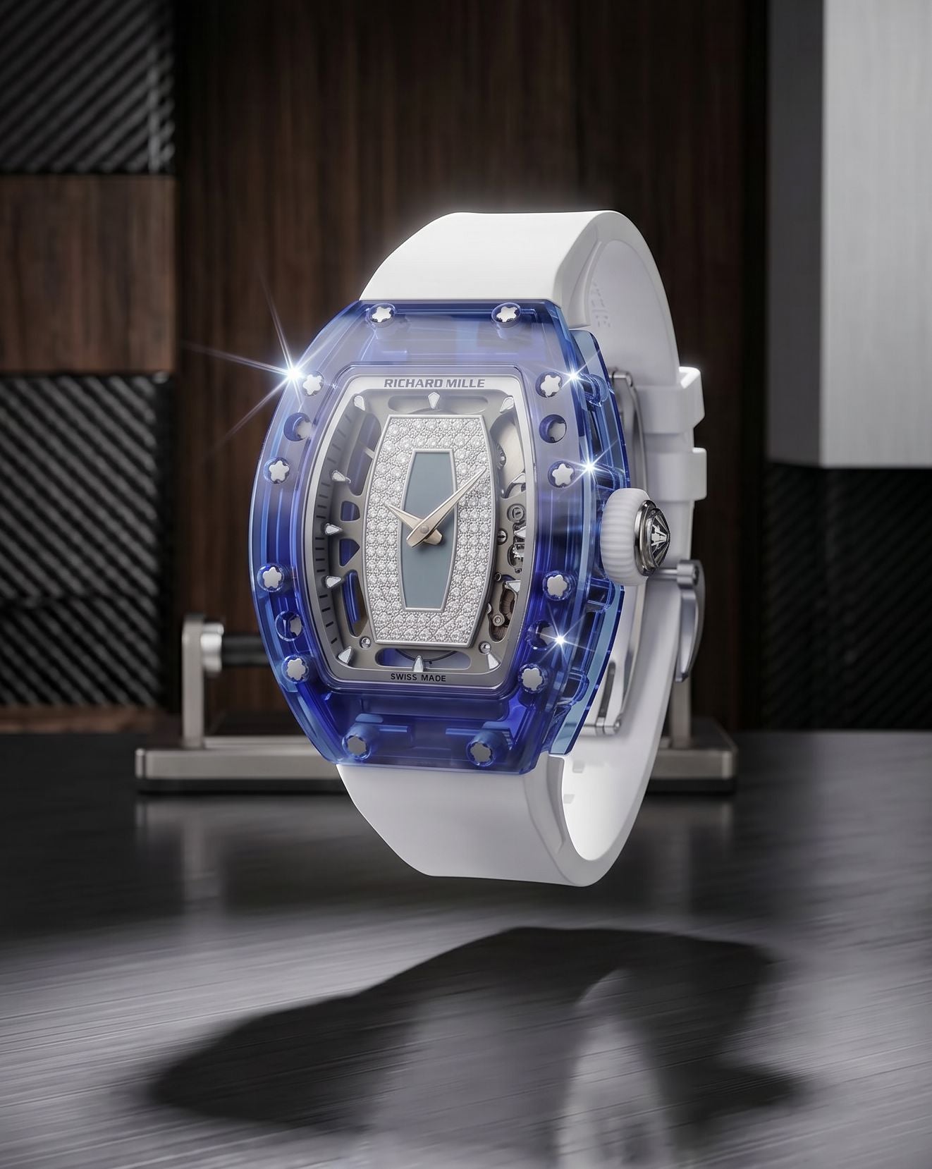 Richard Mille RM 07-01 Sapphire Bleu Ladies Watch 理查德米勒水晶 蓝色 RM 07-01 女士表 | WORLDTIMER