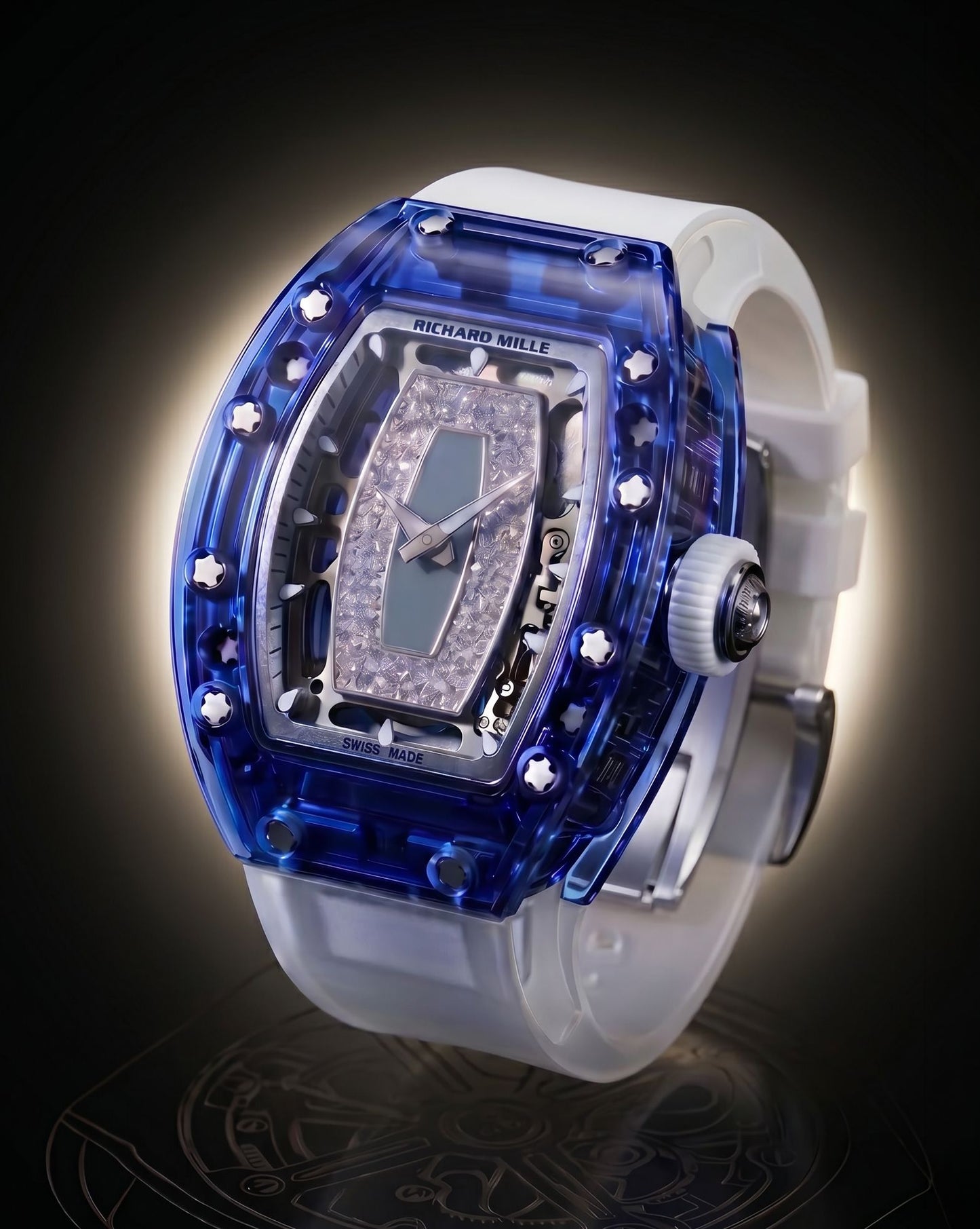Richard Mille RM 07-01 Sapphire Bleu Ladies Watch 理查德米勒水晶壳 蓝色 RM 07-01 女士表 | WORLDTIMER