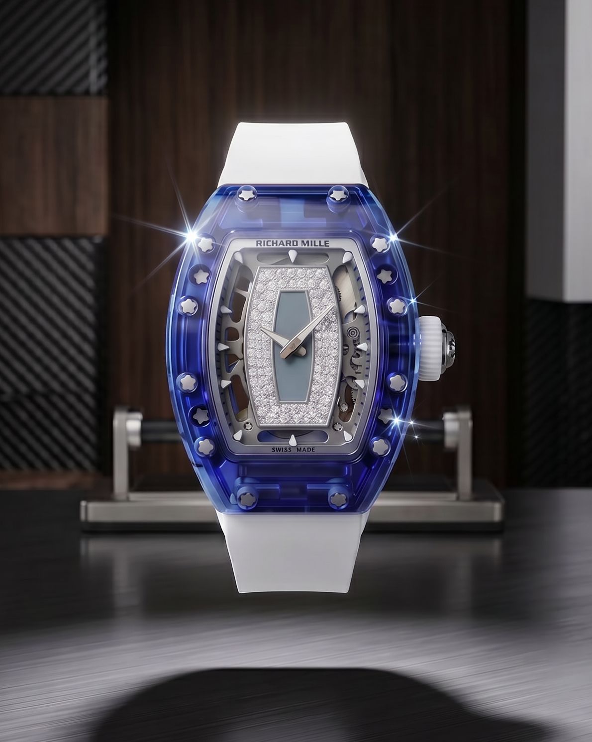 Richard Mille RM 07-01 Sapphire Bleu Ladies Watch 理查德米勒水晶 蓝色 RM 07-01 女士表 | WORLDTIMER
