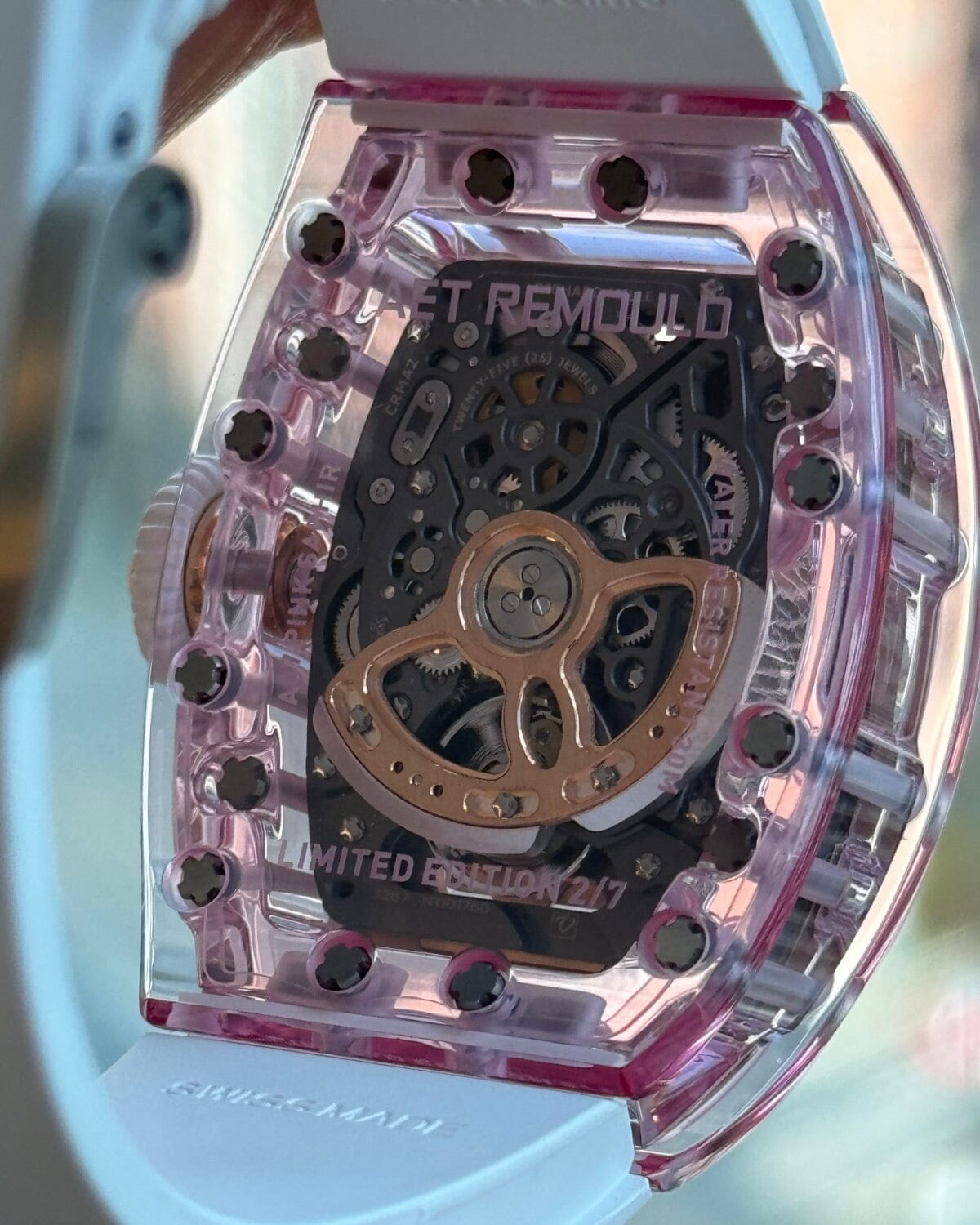 Richard Mille RM 07-01 Sapphire Pink Ladies Watch AET REMOULD 理查德米勒水晶 粉色 RM 07-01 女士表 | WORLDTIMER