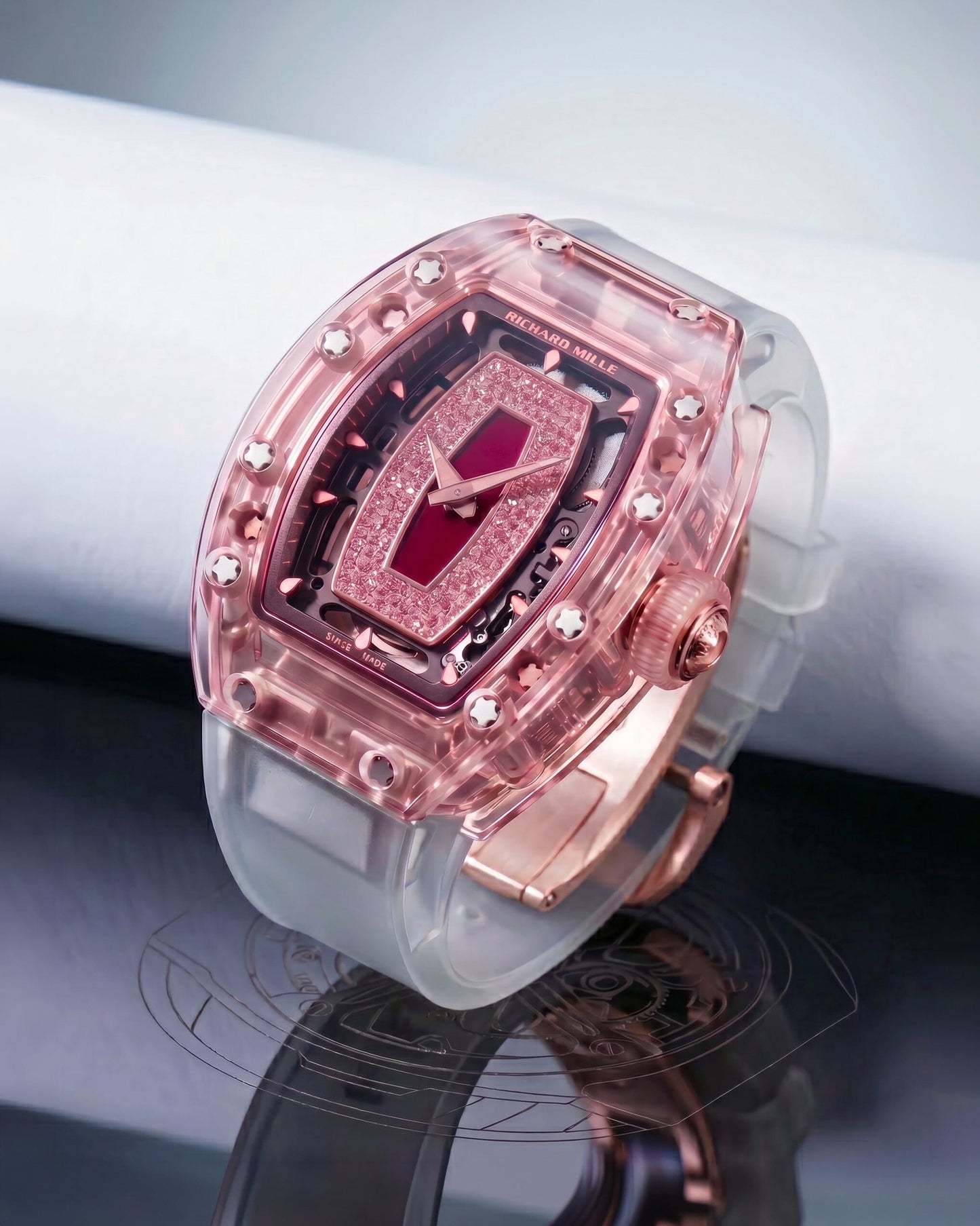 Richard Mille RM 07-01 Sapphire Pink Womens Watch AET REMOULD 理查德米勒水晶 RM 07-01 粉色女表 | WORLDTIMER