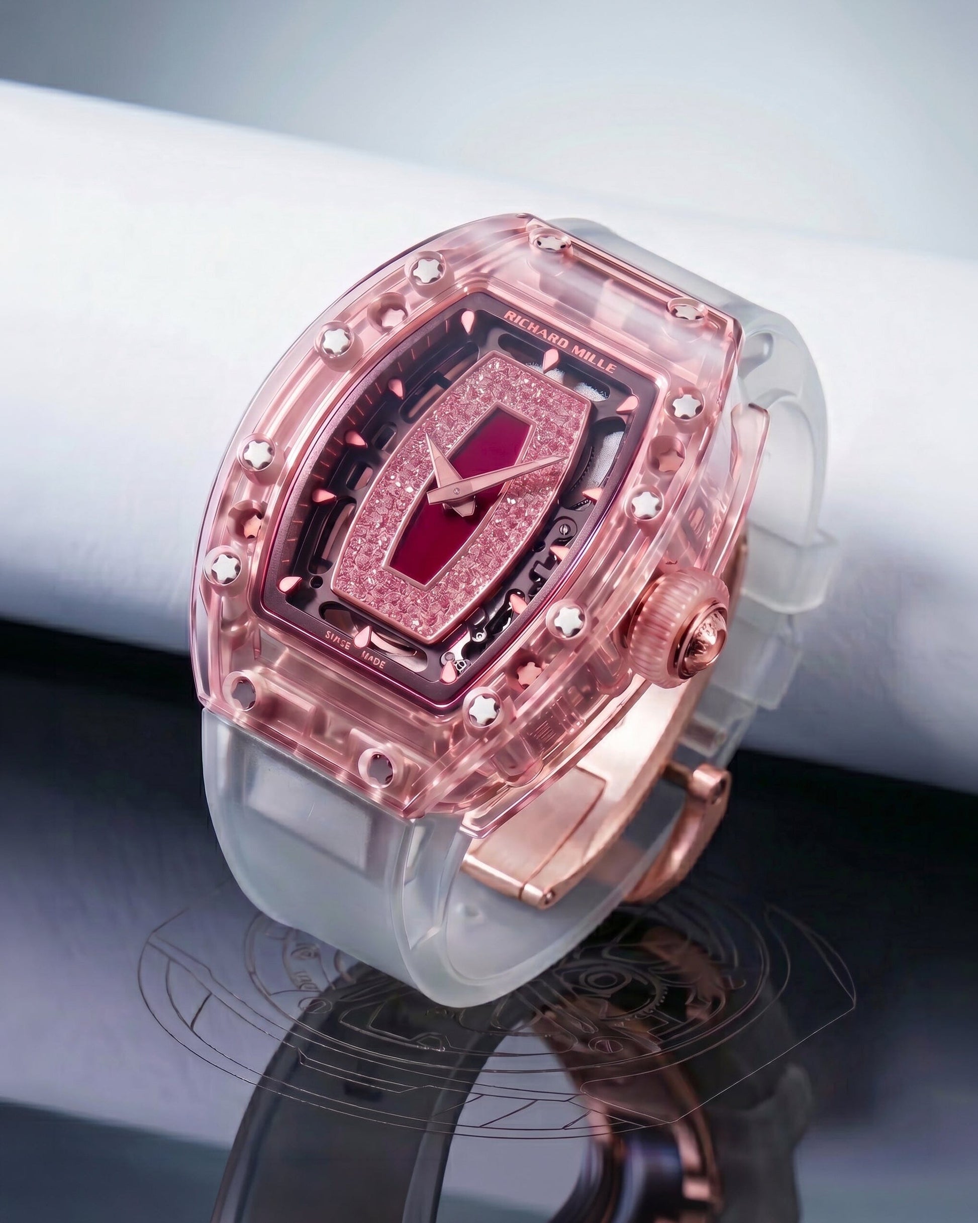 Richard Mille RM 07-01 Sapphire Pink Womens Watch AET REMOULD 理查德米勒水晶 RM 07-01 粉色女表 | WORLDTIMER