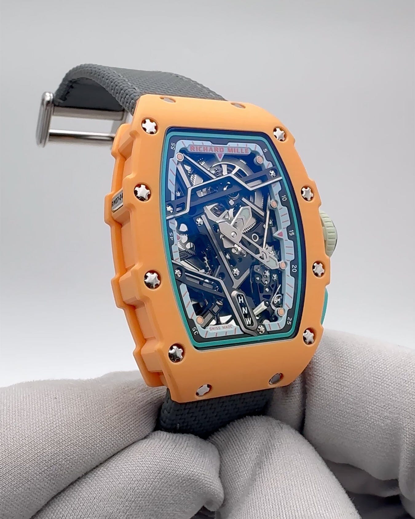 Richard Mille RM 07-04 Sport Salmon Pink Automatic Ladies Watch 理查德米勒女表 RM 07-04 三文鱼粉色 | WORLDTIMER