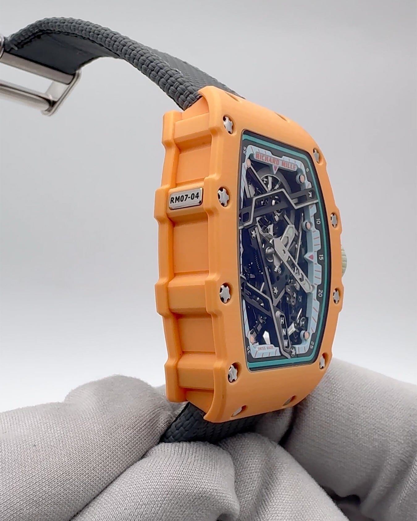 Richard Mille RM 07-04 Sport Salmon Pink Automatic Ladies Watch 理查德米勒女表 RM 07-04 三文鱼粉色 | WORLDTIMER
