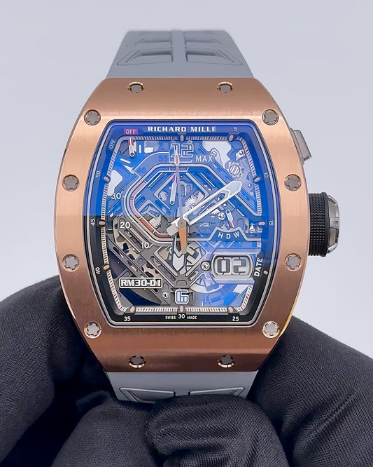 Richard Mille RM 30-01 Rose Gold Automatic Winding with Declutchable Rotor 理查德米勒 RM 30-01 玫瑰金 离合摆陀自动上链腕表 | WORLDTIMER