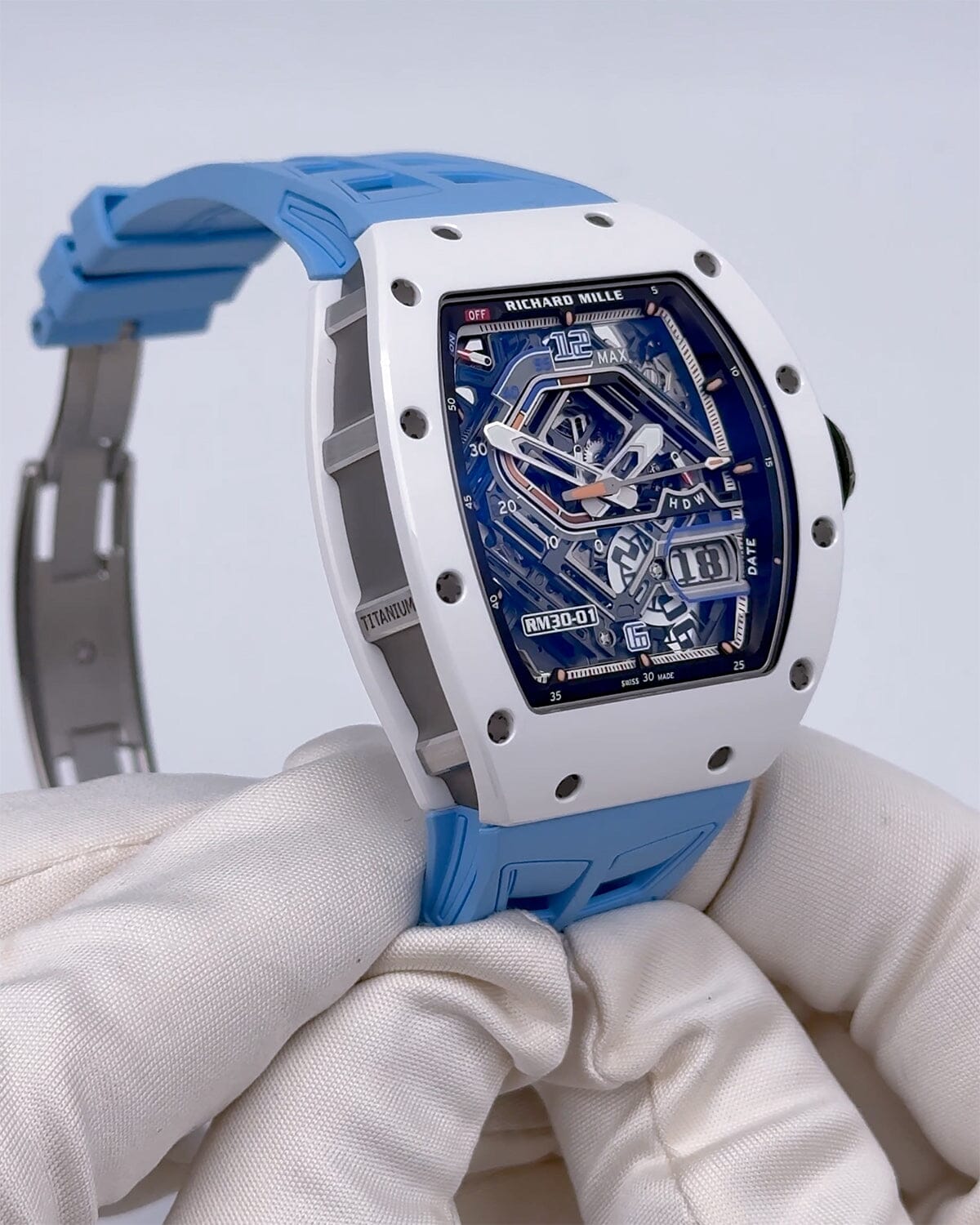 Richard Mille RM 30-01 White Ceramic Declutchable Rotor 理查米尔 RM 30-01 离合摆陀自动上链 白陶瓷腕表 | WORLDTIMER