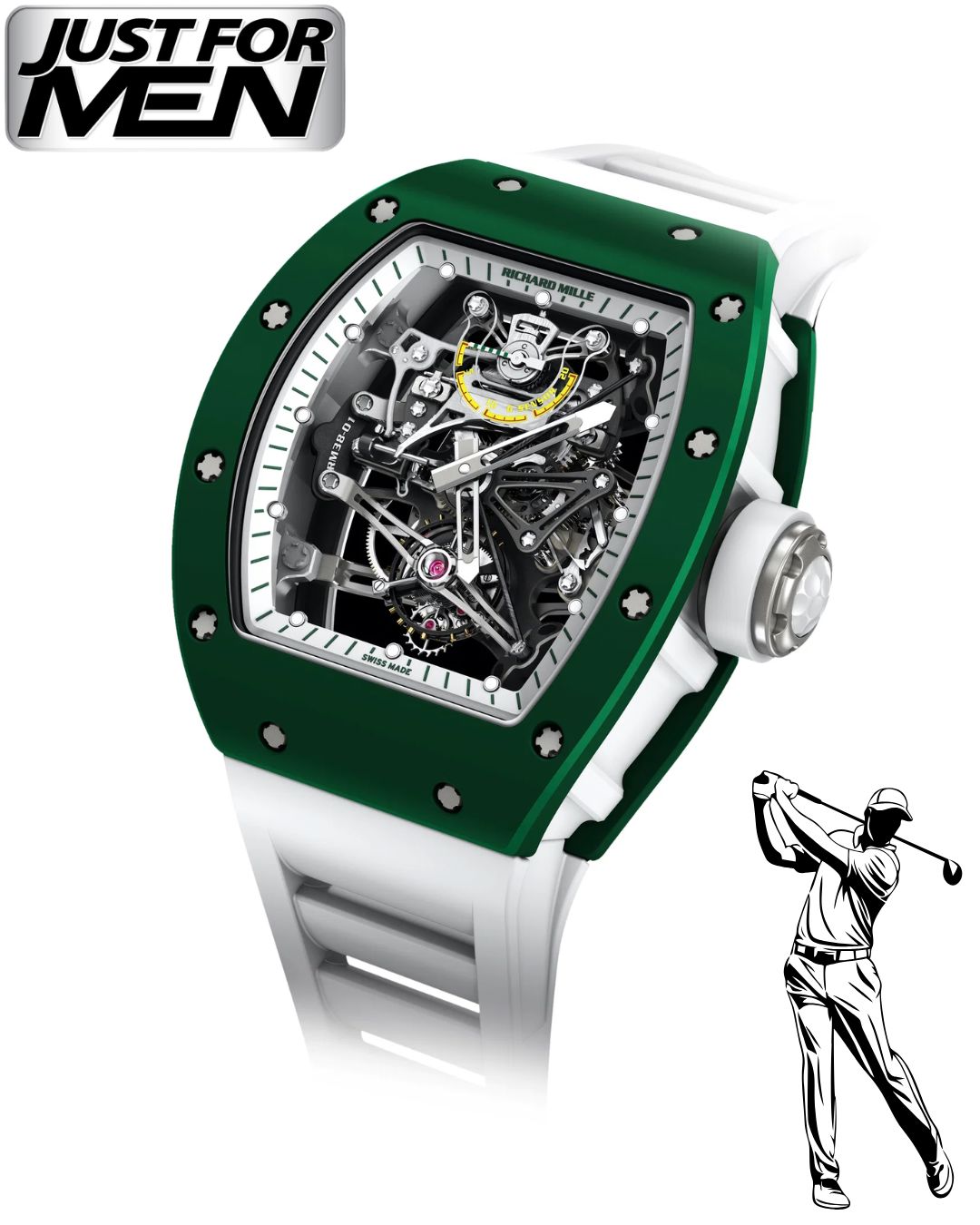 Richard Mille RM 38-01 Green G-Sensor Tourbillon 理查德米勒 RM 38-01 绿陶瓷 G-Sensor 镂空陀飞轮 | WORLDTIMER