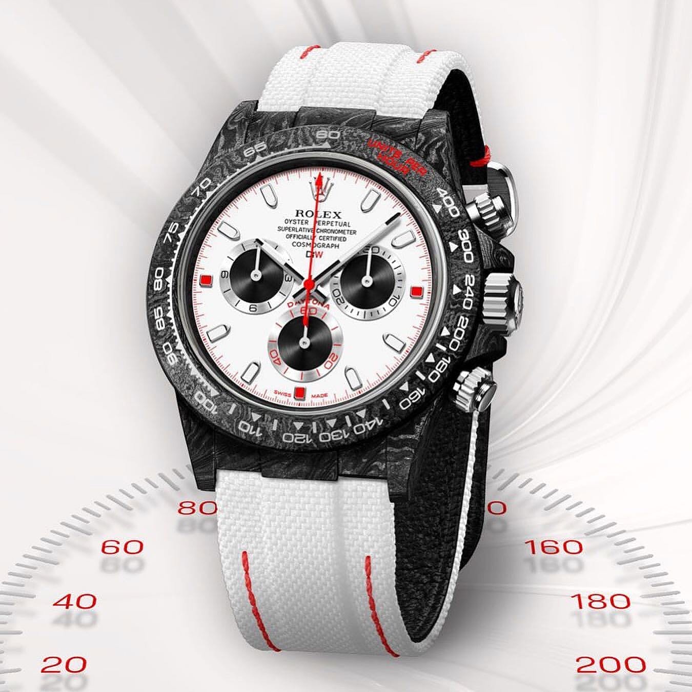 World Lightest Rolex Carbon Daytona DiW SPEEDSTER WHITE 全球最轻NTPT碳纤维 劳力士DiW地通拿 | WORLDTIMER