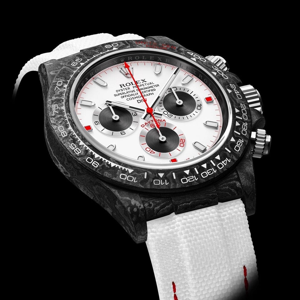 World Lightest Rolex Carbon Daytona DiW SPEEDSTER WHITE 全球最轻NTPT碳纤维 劳力士DiW地通拿 | WORLDTIMER