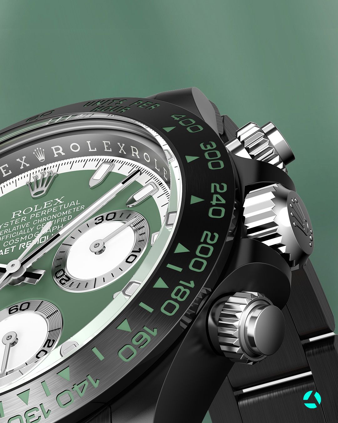 AET Remould Rolex Daytona KASHMIR GREEN BLACK CERAMIC 勞力士地通拿 全陶瓷手錶 | WORLDTIMER